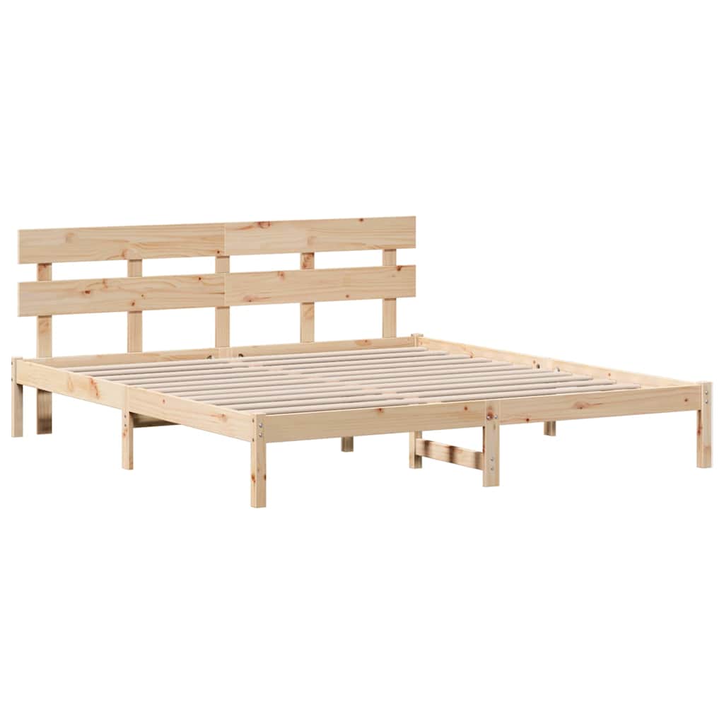 Σκελετός Κρεβατιού Καφέ 180 x 200 cm Μασίφ ξύλο πεύκου