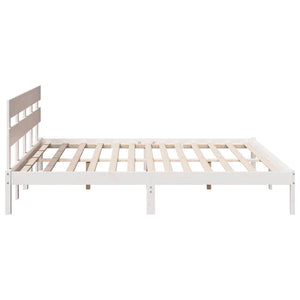 Σκελετός Κρεβατιού Λευκό 180 x 200 cm Μασίφ ξύλο πεύκου