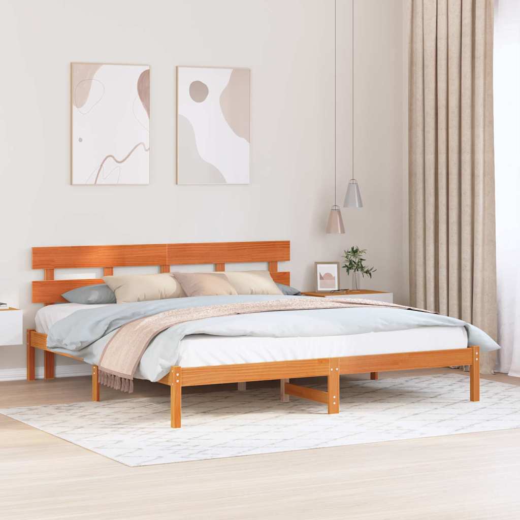 Σκελετός Κρεβατιού Καφέ 180 x 200 cm Μασίφ ξύλο πεύκου