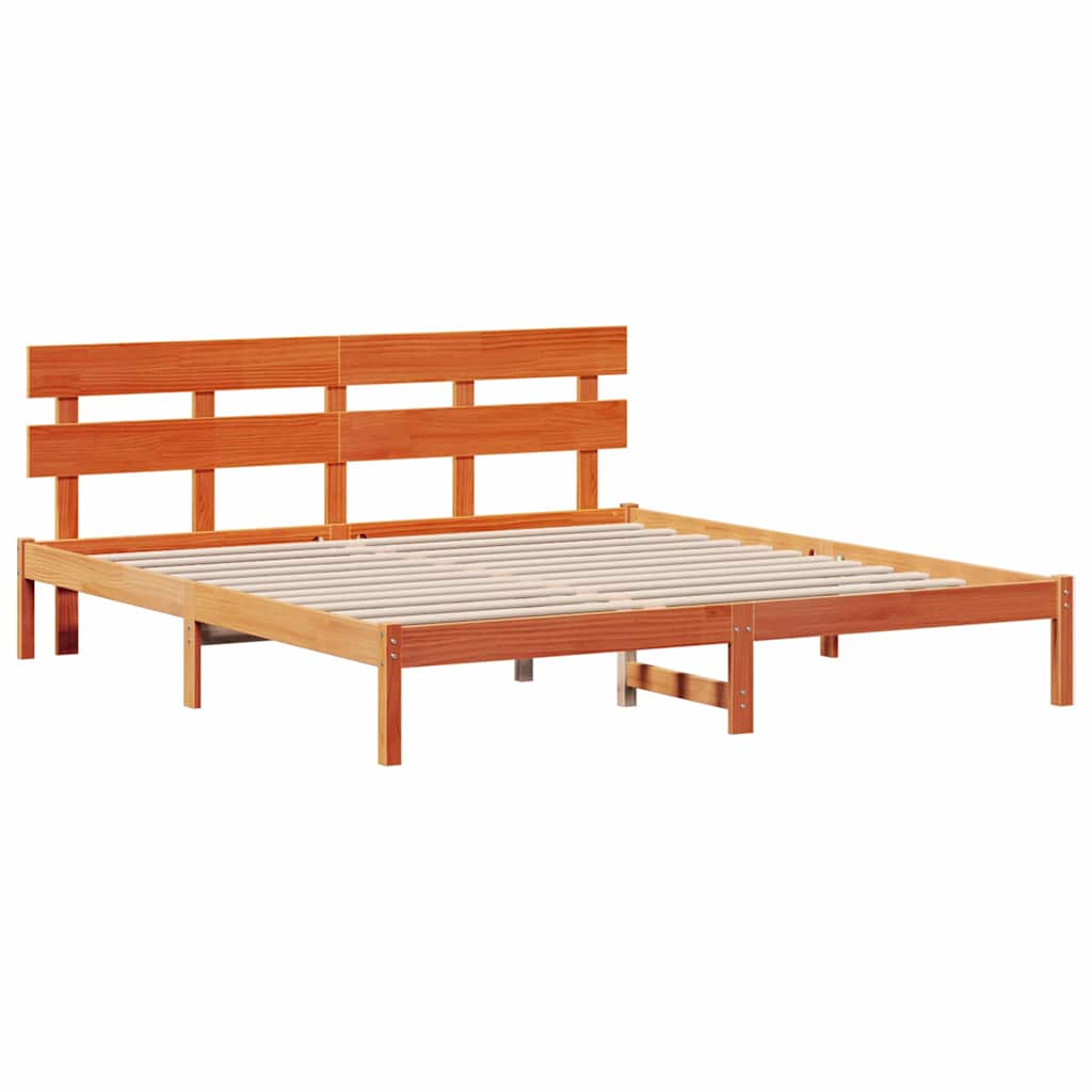 Σκελετός Κρεβατιού Καφέ 180 x 200 cm Μασίφ ξύλο πεύκου