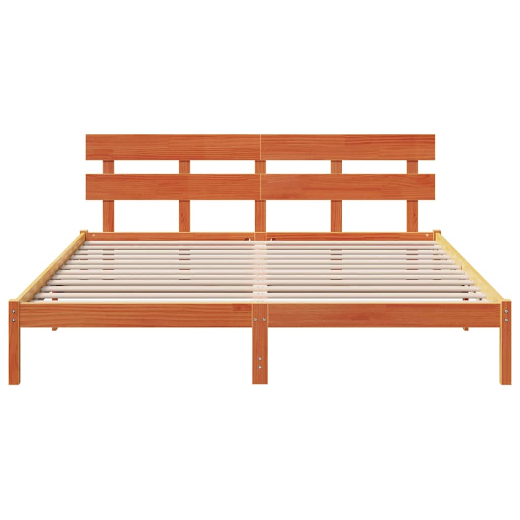 Σκελετός Κρεβατιού Καφέ 180 x 200 cm Μασίφ ξύλο πεύκου
