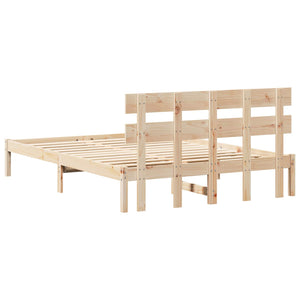 Σκελετός Κρεβατιού Καφέ 160 x 200 cm Μασίφ ξύλο πεύκου