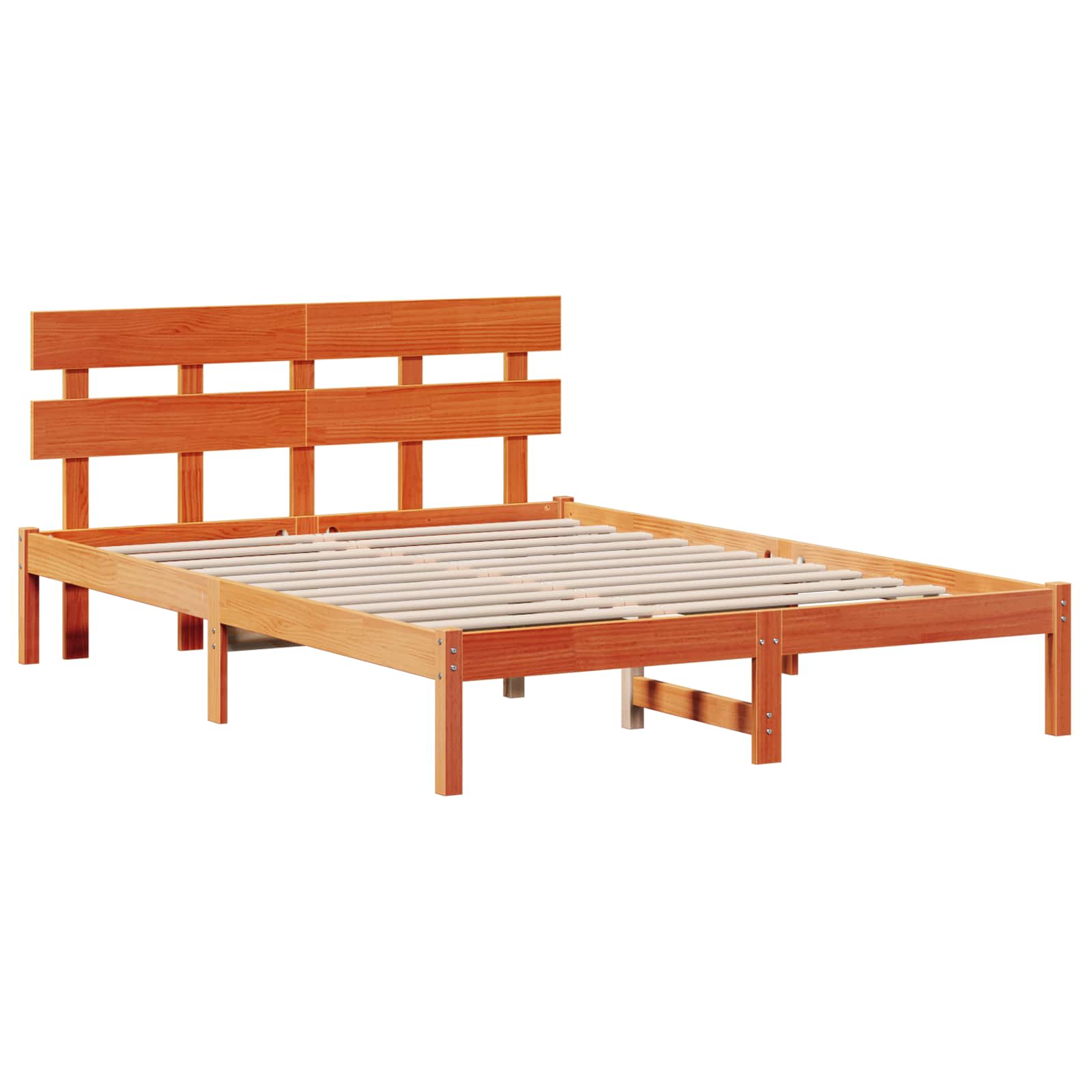 Σκελετός Κρεβατιού Καφέ 140 x 200 cm Μασίφ ξύλο πεύκου