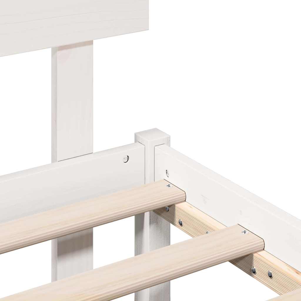 Σκελετός Κρεβατιού Λευκό 120 x 190 cm Μασίφ ξύλο πεύκου