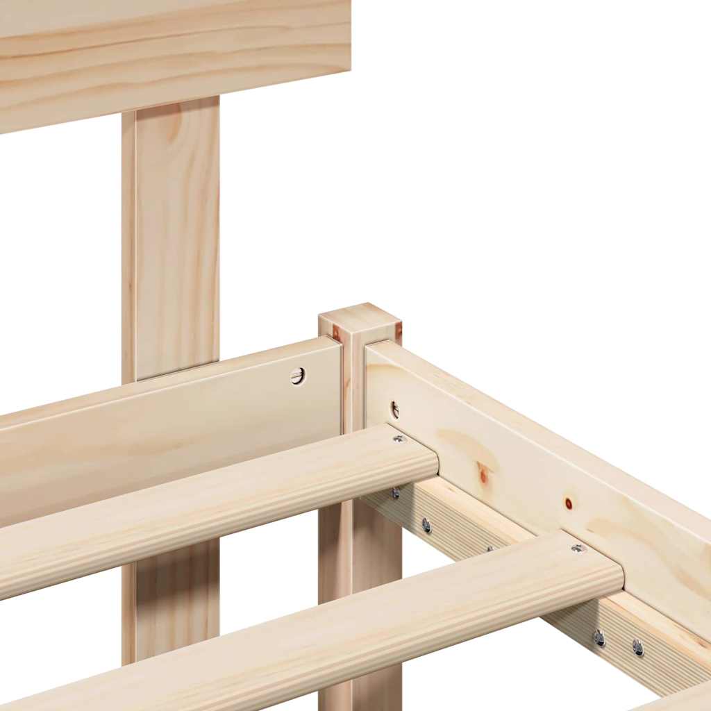 Σκελετός Κρεβατιού Καφέ 140 x 190 cm Μασίφ ξύλο πεύκου