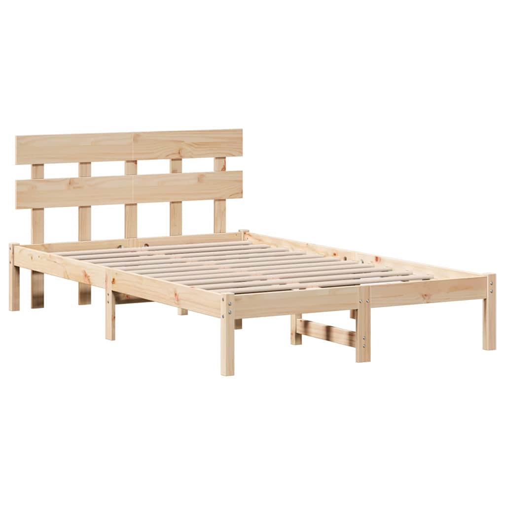 Σκελετός Κρεβατιού Καφέ 140 x 190 cm Μασίφ ξύλο πεύκου