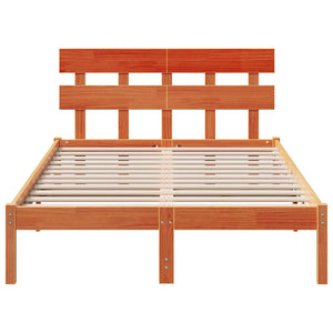 Σκελετός Κρεβατιού Καφέ 140 x 190 cm Μασίφ ξύλο πεύκου
