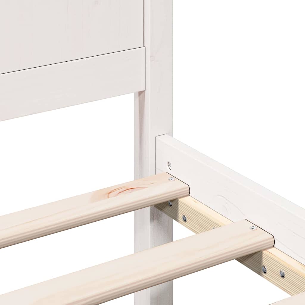 Σκελετός Κρεβατιού Λευκό 160 x 200 cm Μασίφ ξύλο πεύκου