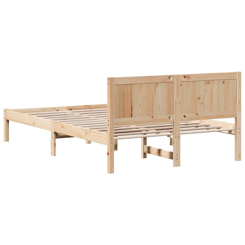 Σκελετός Κρεβατιού Καφέ 140 x 190 cm Μασίφ ξύλο πεύκου