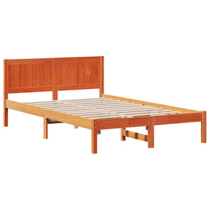 Σκελετός Κρεβατιού Καφέ 135 x 190 cm Μασίφ ξύλο πεύκου