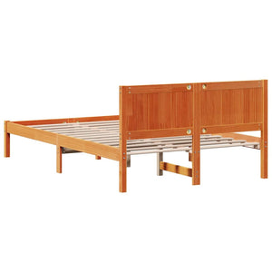 Σκελετός Κρεβατιού Καφέ 135 x 190 cm Μασίφ ξύλο πεύκου
