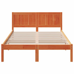 Σκελετός Κρεβατιού Καφέ 135 x 190 cm Μασίφ ξύλο πεύκου