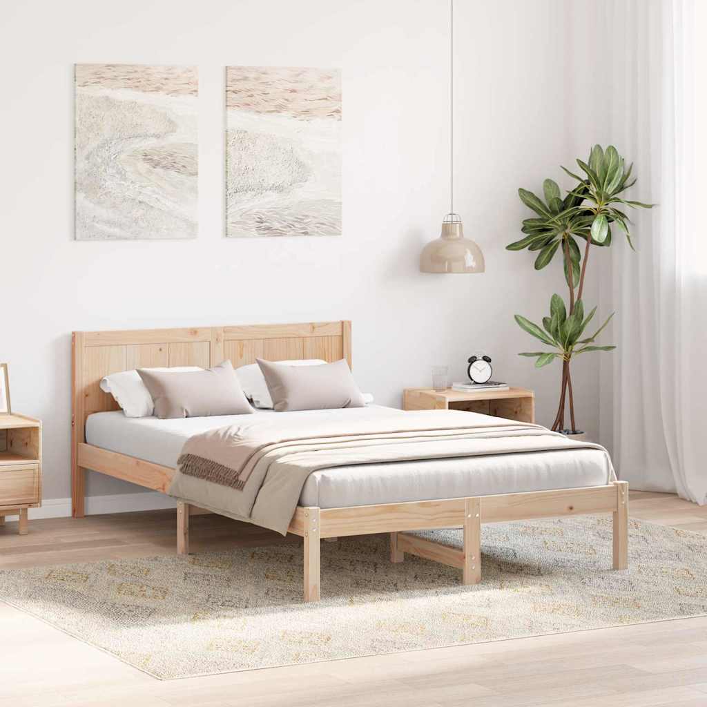 Σκελετός Κρεβατιού Καφέ 120 x 190 cm Μασίφ ξύλο πεύκου