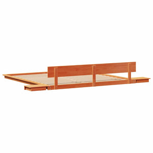 Σκελετός Κρεβατιού Καφέ 200 x 200 cm ξύλο - Pakobazaar