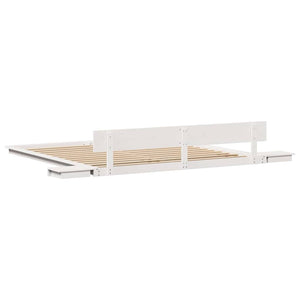 Σκελετός Κρεβατιού Λευκό 180 x 200 cm ξύλο - Pakobazaar