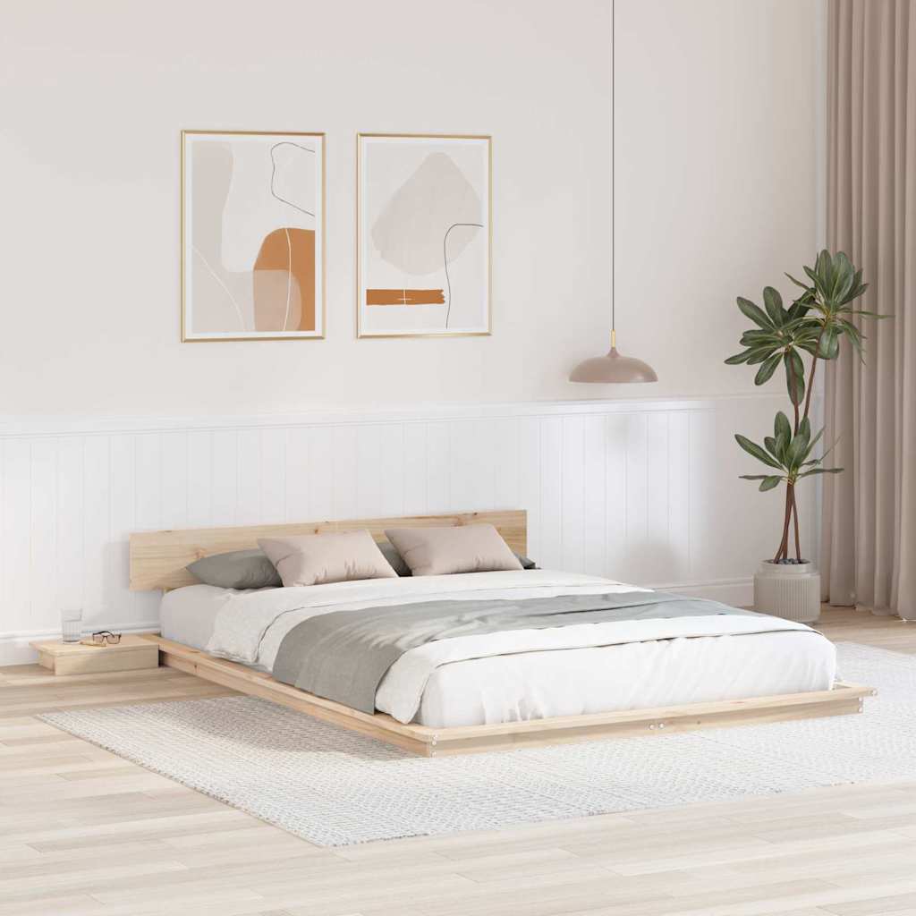 Σκελετός Κρεβατιού με κεφαλάρι Καφέ 160 x 200 cm ξύλο - Pakobazaar