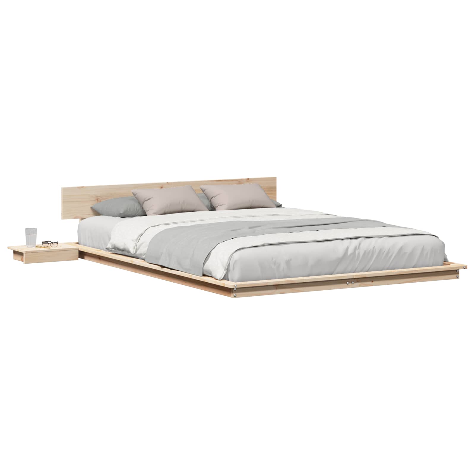 Σκελετός Κρεβατιού με κεφαλάρι Καφέ 160 x 200 cm ξύλο - Pakobazaar