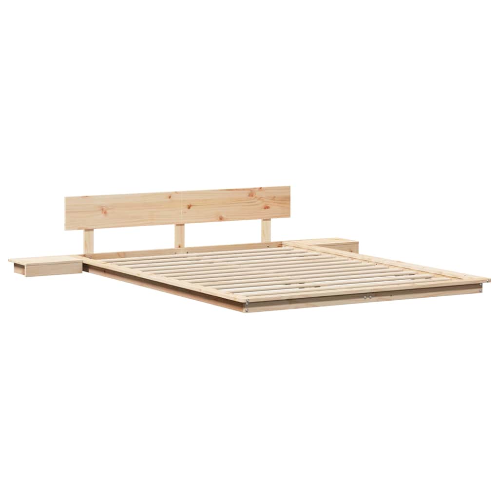 Σκελετός Κρεβατιού με κεφαλάρι Καφέ 160 x 200 cm ξύλο - Pakobazaar