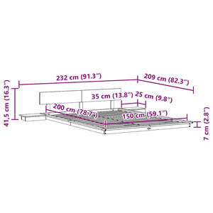 Σκελετός Κρεβατιού Καφέ 150 x 200 cm ξύλο - Pakobazaar