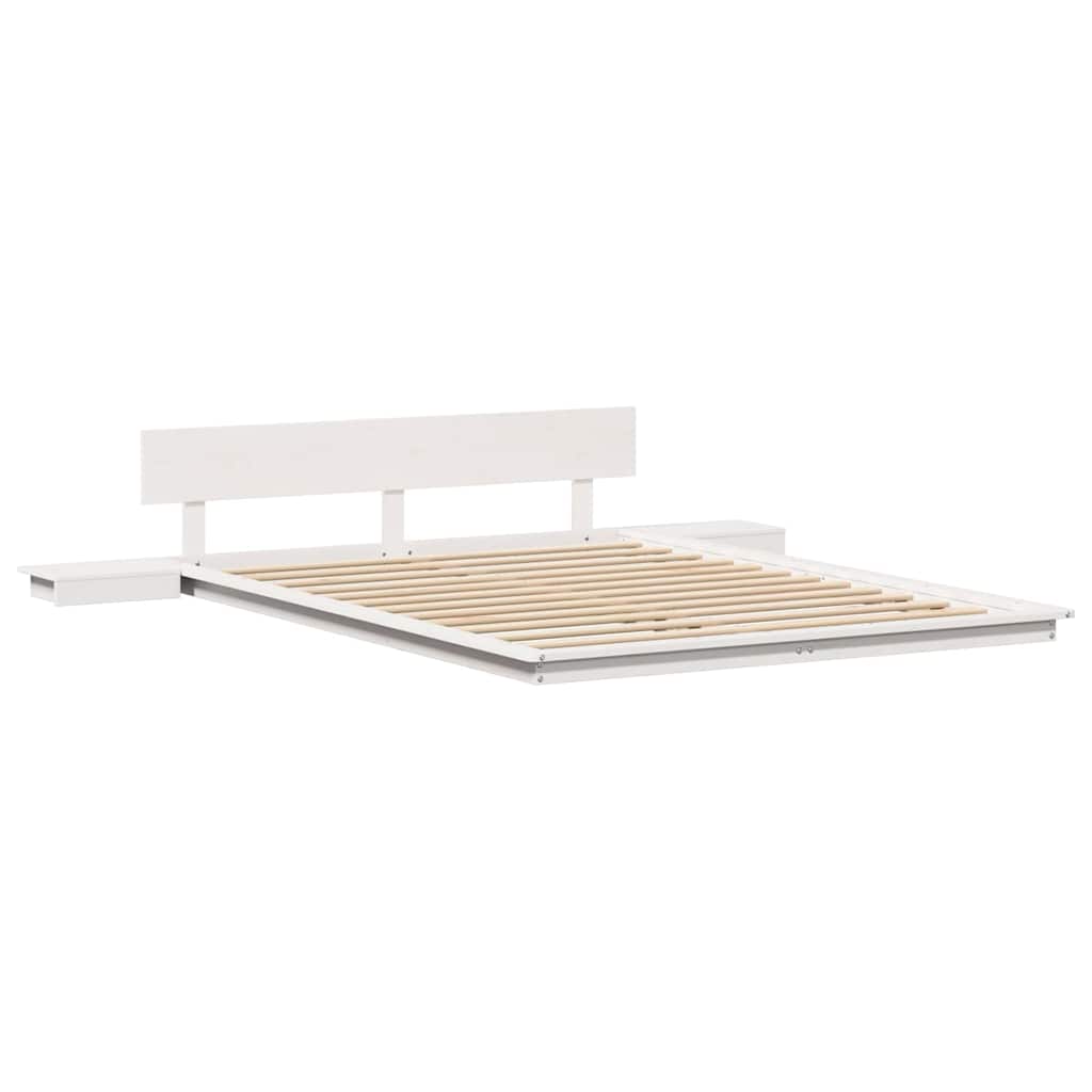Σκελετός Κρεβατιού Λευκό 150 x 200 cm ξύλο - Pakobazaar