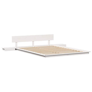 Σκελετός Κρεβατιού Λευκό 150 x 200 cm ξύλο - Pakobazaar