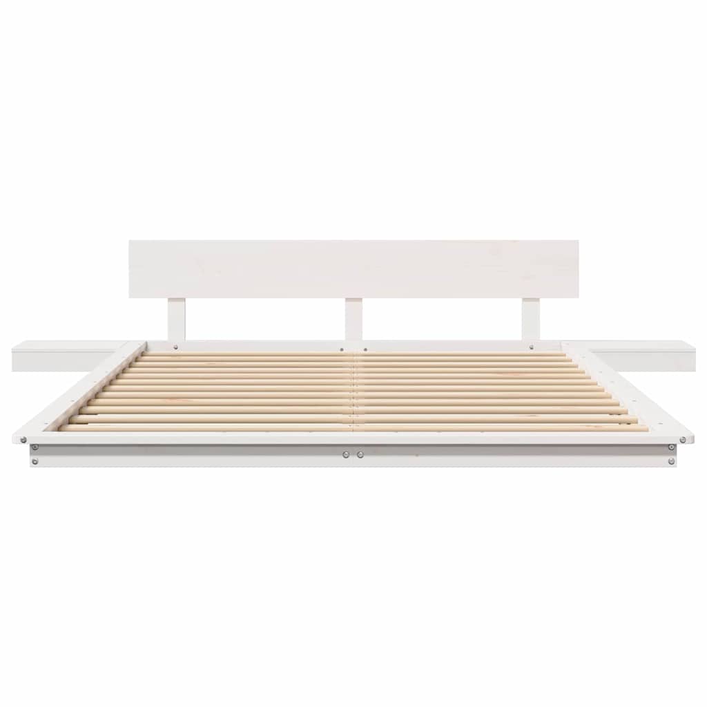Σκελετός Κρεβατιού Λευκό 150 x 200 cm ξύλο - Pakobazaar