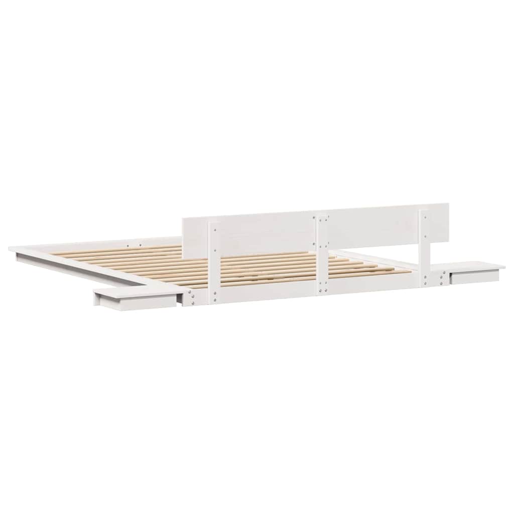 Σκελετός Κρεβατιού Λευκό 140 x 200 cm ξύλο - Pakobazaar