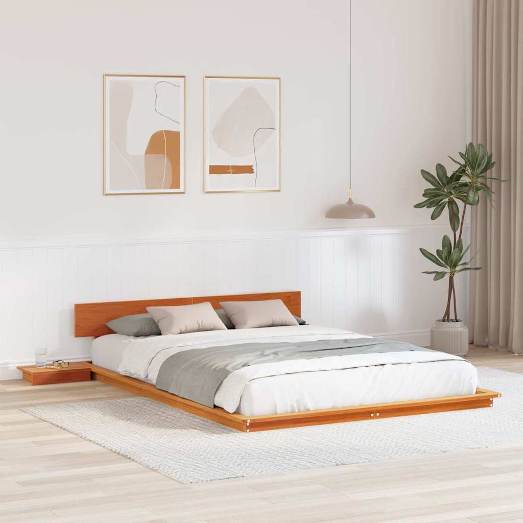 Σκελετός Κρεβατιού με κεφαλάρι Καφέ 140 x 200 cm ξύλο - Pakobazaar