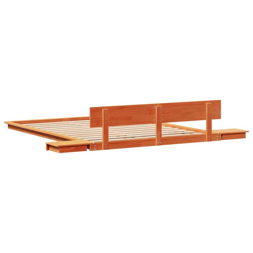 Σκελετός Κρεβατιού με κεφαλάρι Καφέ 140 x 200 cm ξύλο - Pakobazaar