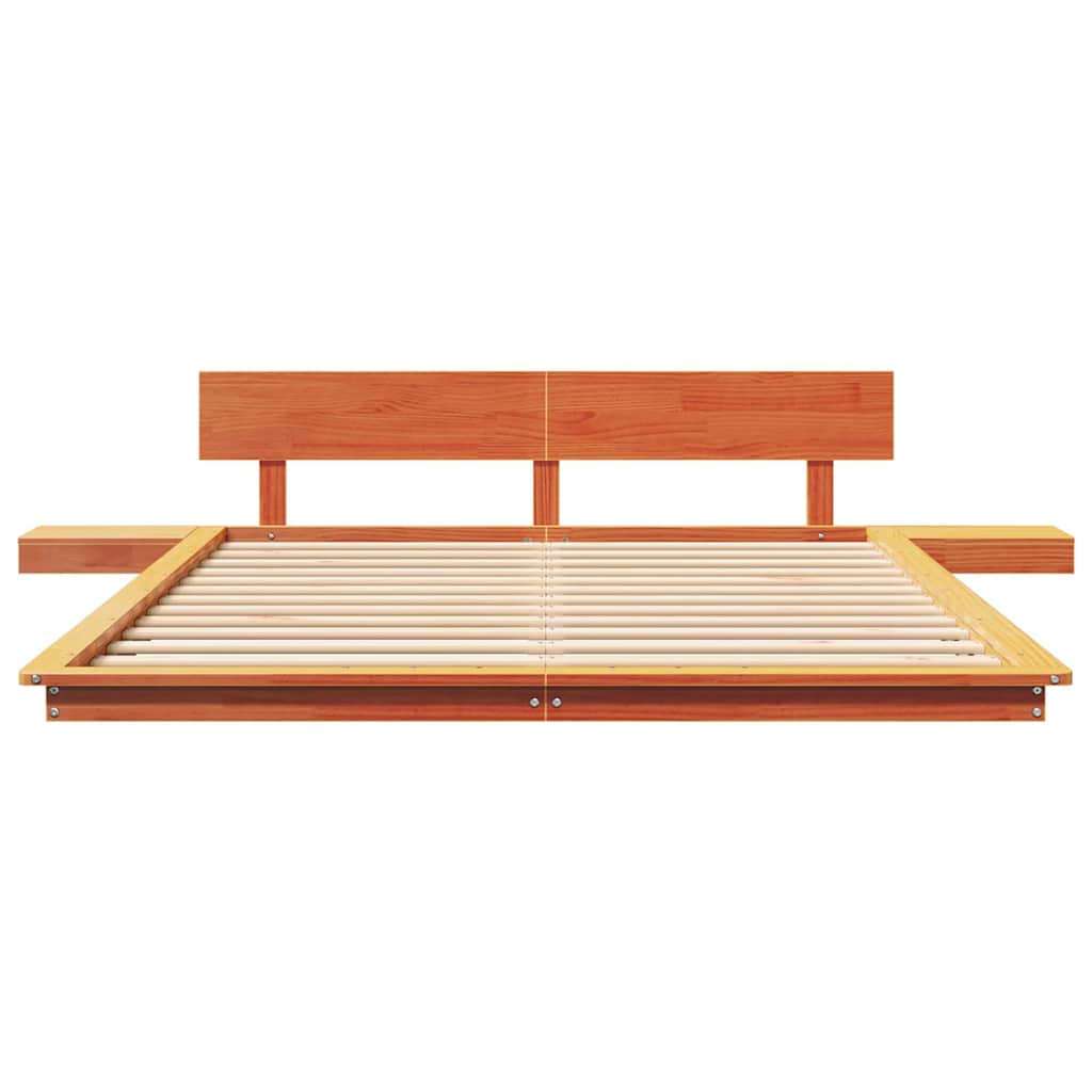 Σκελετός Κρεβατιού με κεφαλάρι Καφέ 140 x 200 cm ξύλο - Pakobazaar