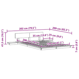 Σκελετός Κρεβατιού Καφέ 120 x 200 cm ξύλο