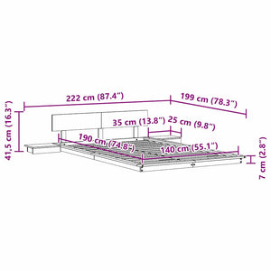 Σκελετός Κρεβατιού Καφέ 140 x 190 cm ξύλο - Pakobazaar