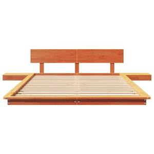 Σκελετός Κρεβατιού Καφέ 140 x 190 cm ξύλο - Pakobazaar