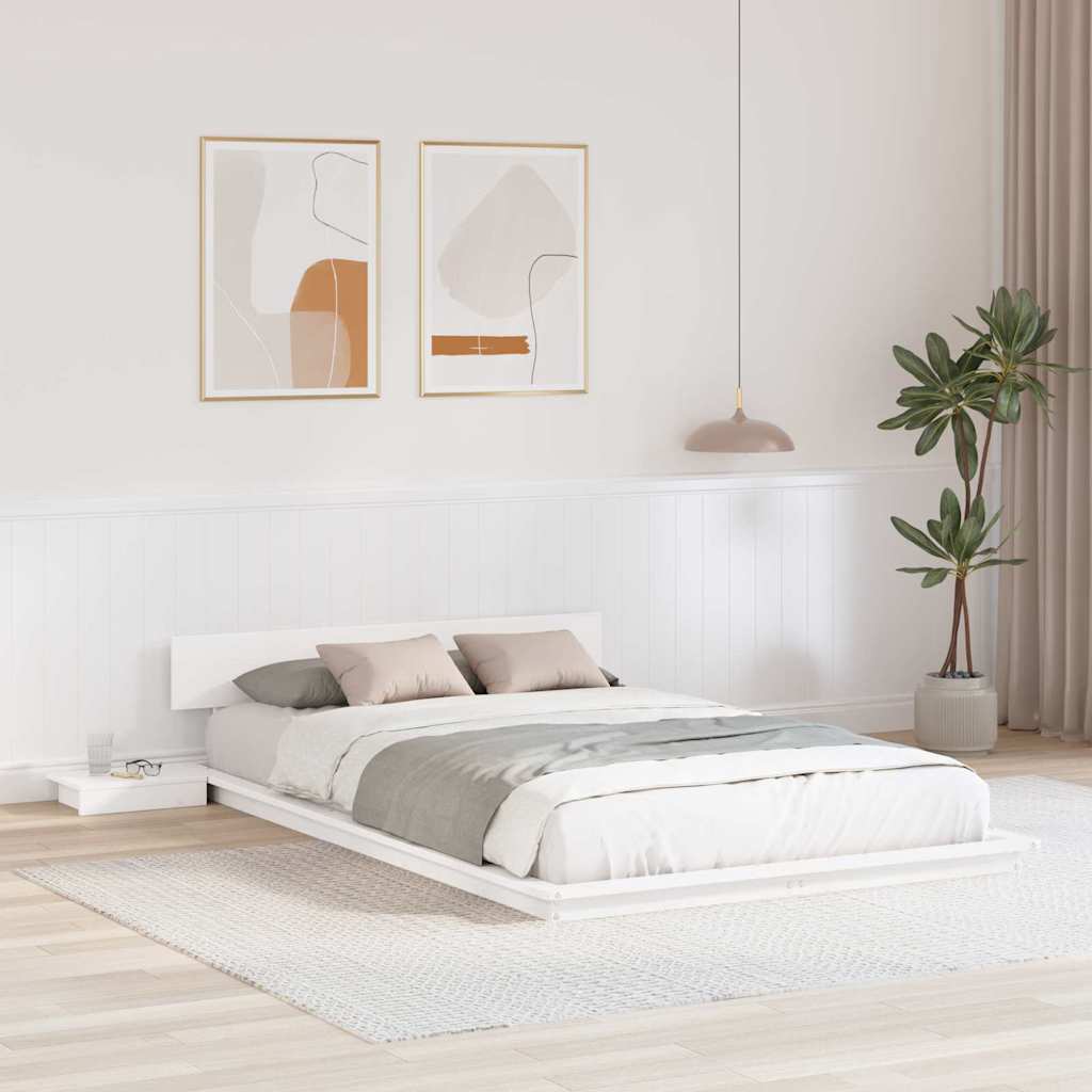 Σκελετός Κρεβατιού με κεφαλάρι Καφέ 135 x 190 cm ξύλο - Pakobazaar