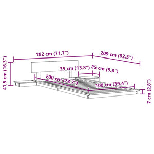 Σκελετός Κρεβατιού με κεφαλάρι Λευκό 100 x 200 cm ξύλο