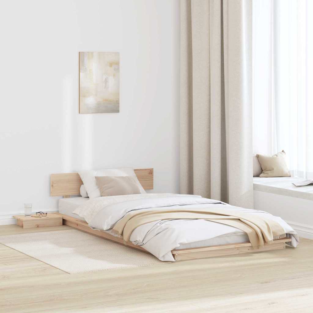 Σκελετός Κρεβατιού με κεφαλάρι Καφέ 90 x 200 cm ξύλο - Pakobazaar