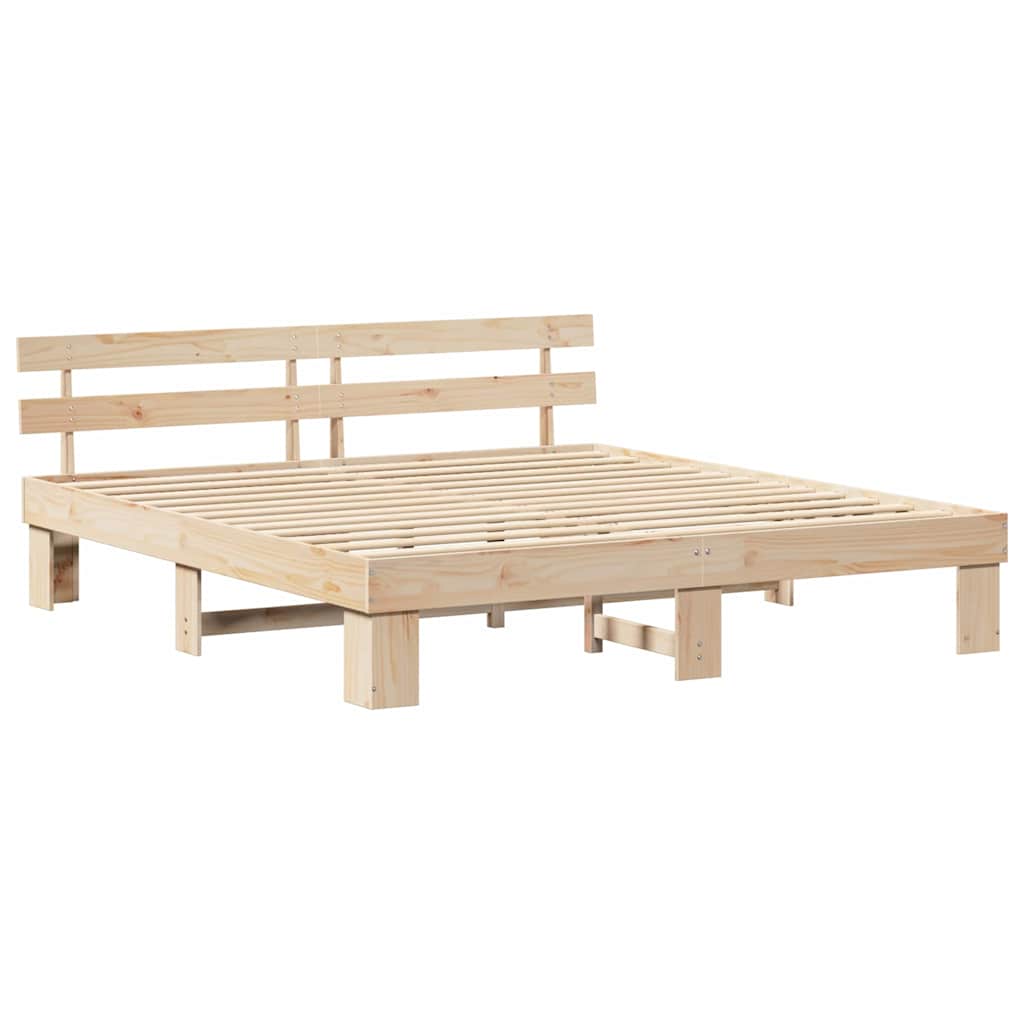 Σκελετός Κρεβατιού Φυσικό 180 x 200 cm Στερεά ξυλεία πεύκου
