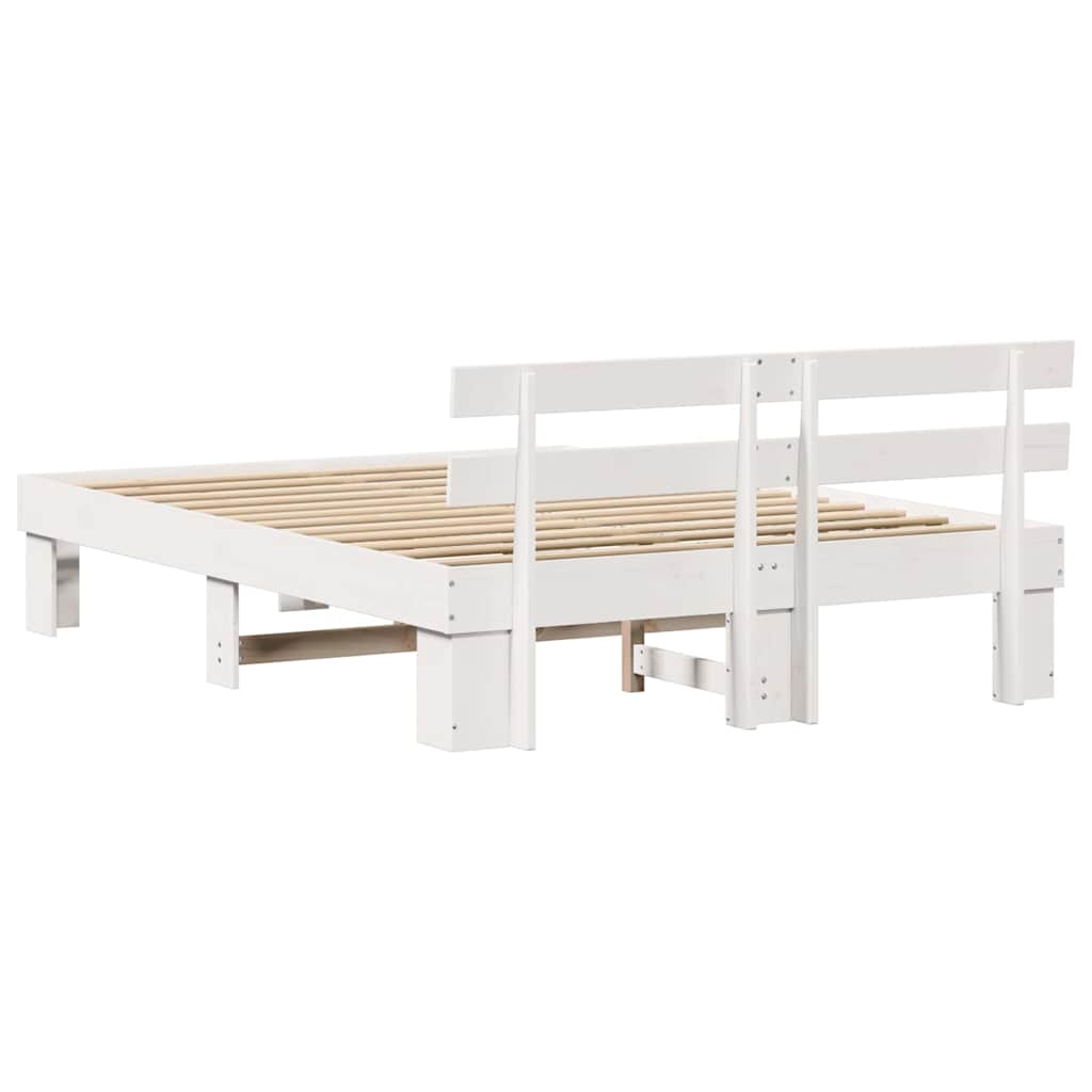 Σκελετός Κρεβατιού Λευκό 140 x 200 cm Στερεά ξυλεία πεύκου