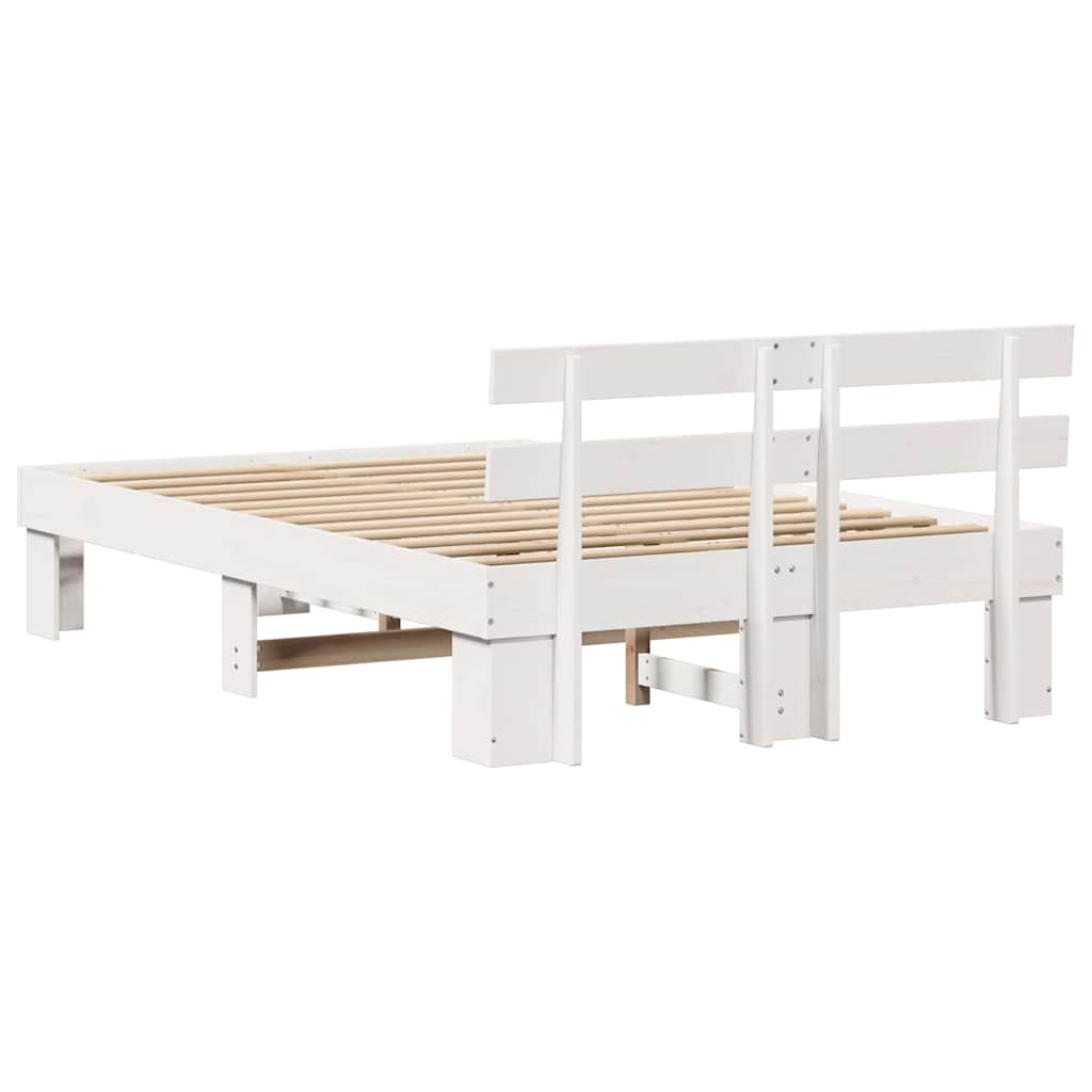Σκελετός Κρεβατιού Λευκό 120 x 190 cm Στερεά ξυλεία πεύκου