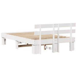 Σκελετός Κρεβατιού Λευκό 120 x 190 cm Στερεά ξυλεία πεύκου
