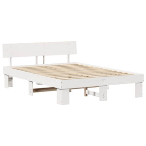 Σκελετός Κρεβατιού Λευκό 160 x 200 cm Στερεά ξυλεία πεύκου