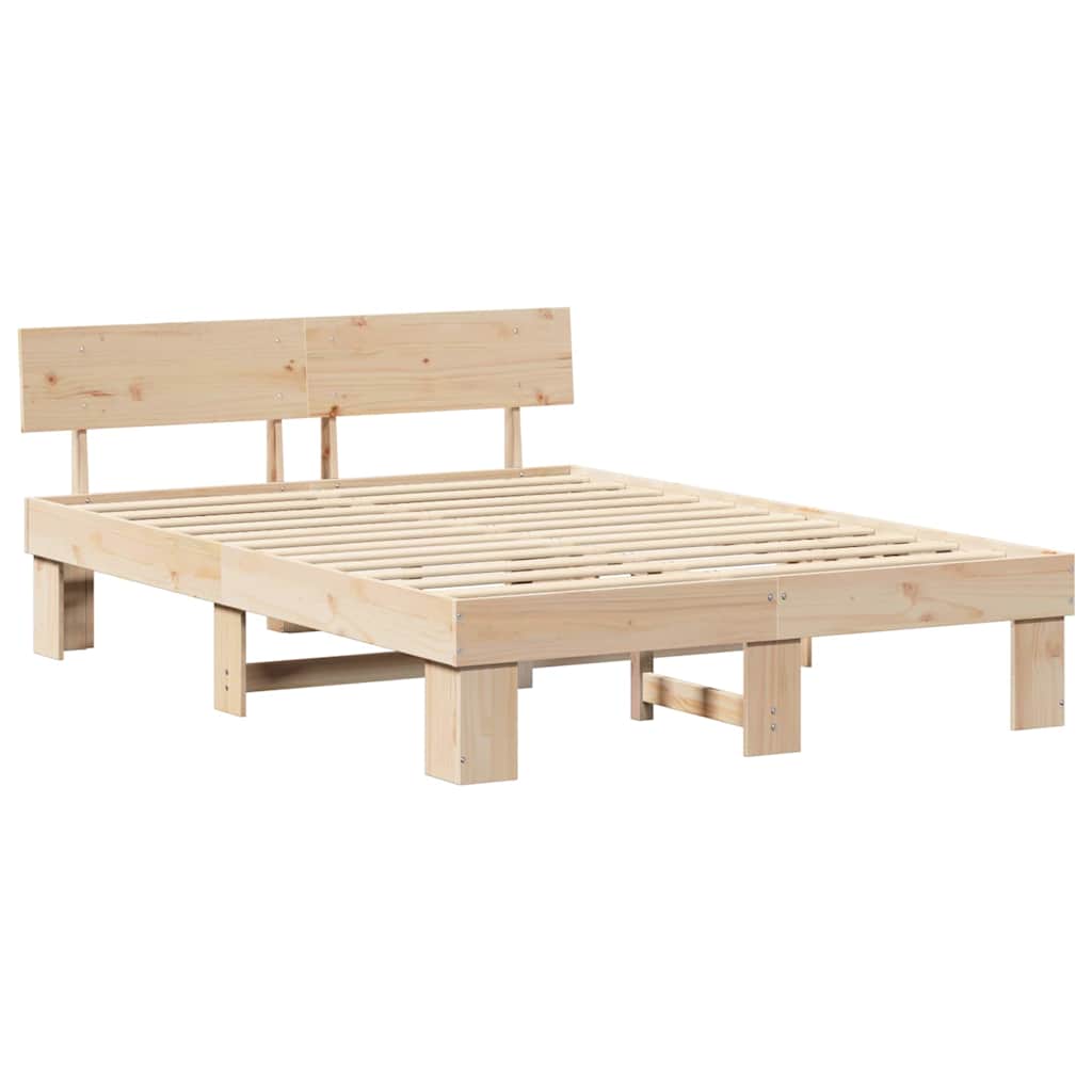 Σκελετός Κρεβατιού Φυσικό 140 x 200 cm Στερεά ξυλεία πεύκου