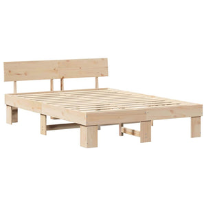 Σκελετός Κρεβατιού Φυσικό 140 x 200 cm Στερεά ξυλεία πεύκου
