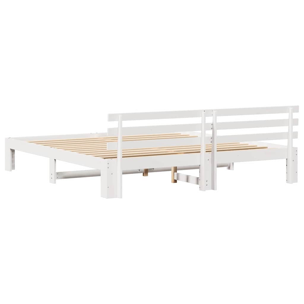 Σκελετός Κρεβατιού Λευκό 180 x 200 cm Στερεά ξυλεία πεύκου