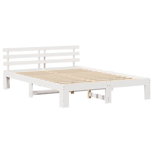 Σκελετός Κρεβατιού Λευκό 160 x 200 cm Στερεά ξυλεία πεύκου