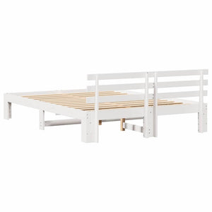 Σκελετός Κρεβατιού Λευκό 150 x 200 cm Στερεά ξυλεία πεύκου