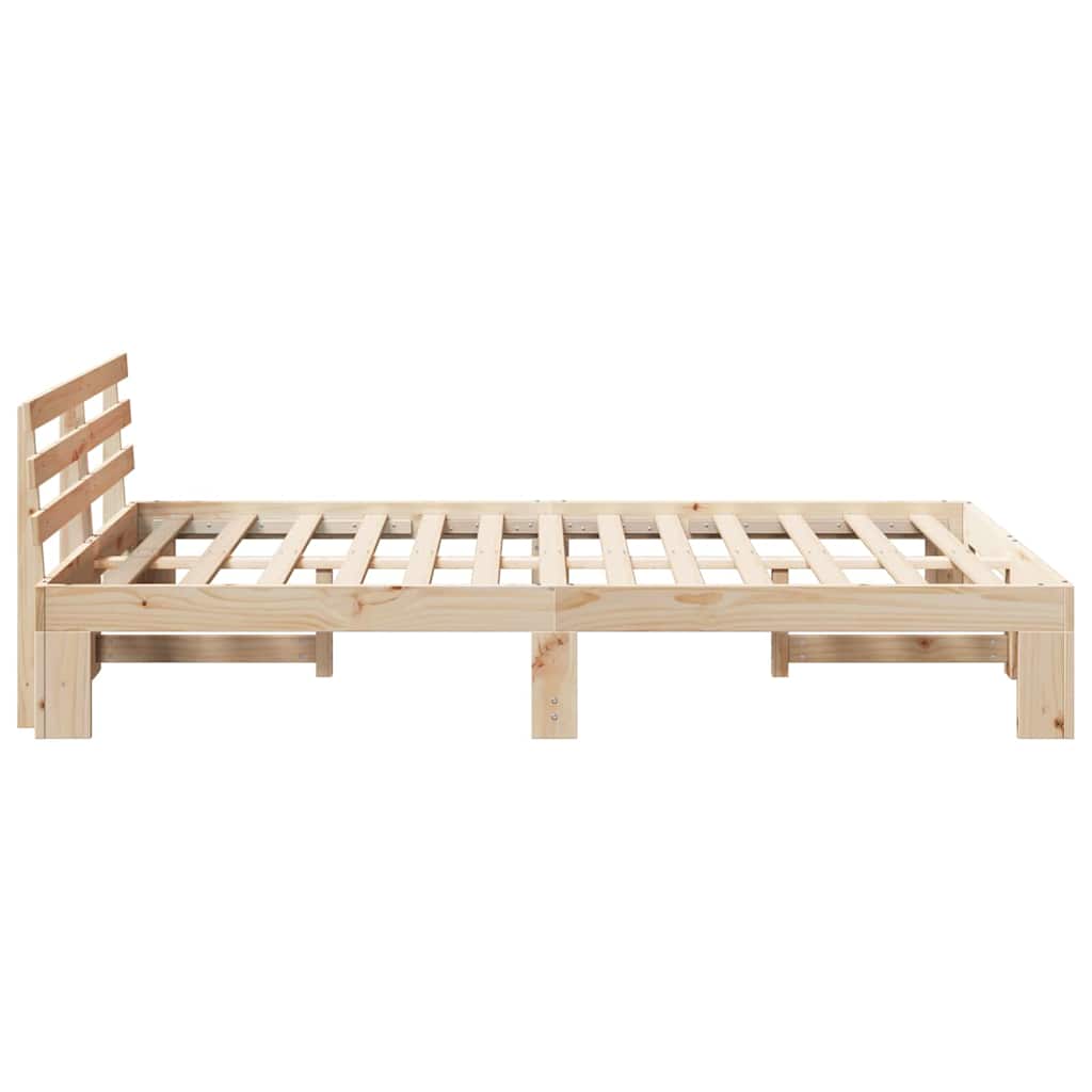 Σκελετός Κρεβατιού Φυσικό 140 x 190 cm Στερεά ξυλεία πεύκου