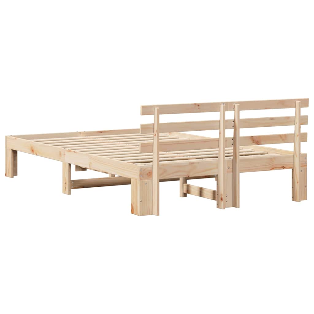 Σκελετός Κρεβατιού Φυσικό 135 x 190 cm Στερεά ξυλεία πεύκου