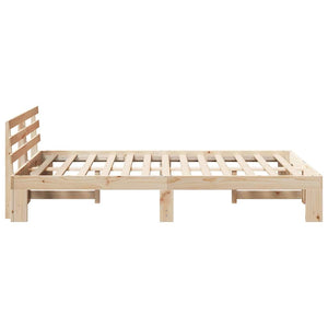 Σκελετός Κρεβατιού Φυσικό 135 x 190 cm Στερεά ξυλεία πεύκου