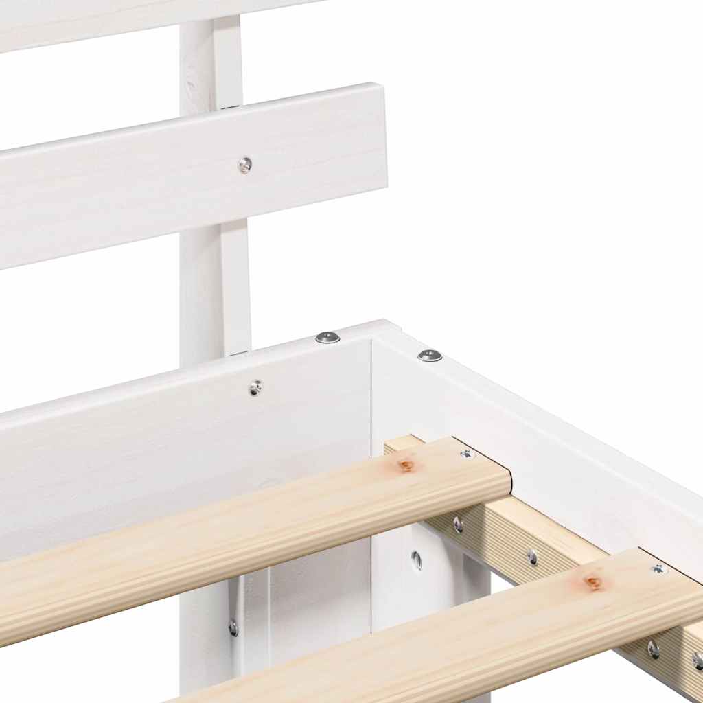 Σκελετός Κρεβατιού Λευκό 90 x 190 cm Στερεά ξυλεία πεύκου